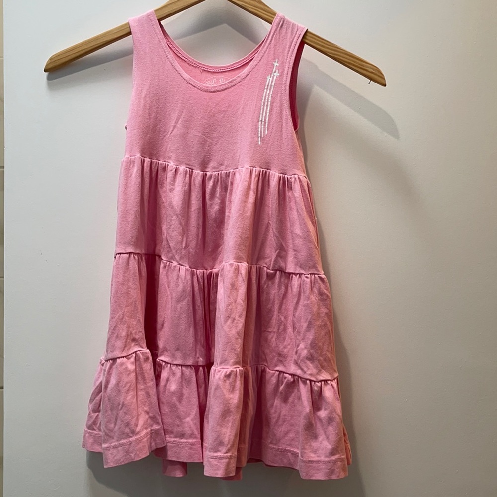 Chrome Hearts Pink tiered toddler dress